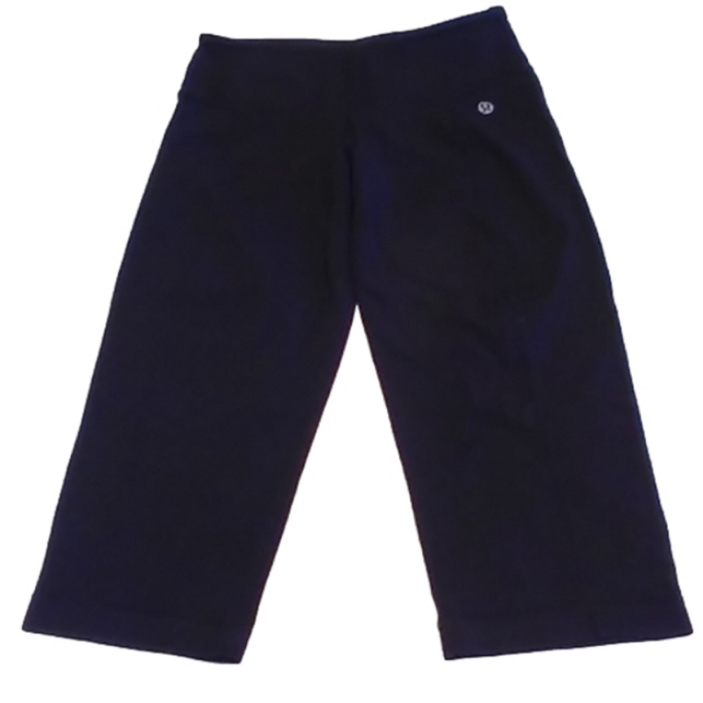 Lululemon 24" Long 24" Waist Black Capris or Long Shorts with belt loops EUC
